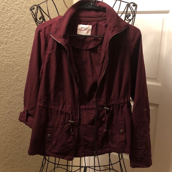 Ashley By 26 International Lightweight Maroon Utility Jacket S - Picture 7 of 8